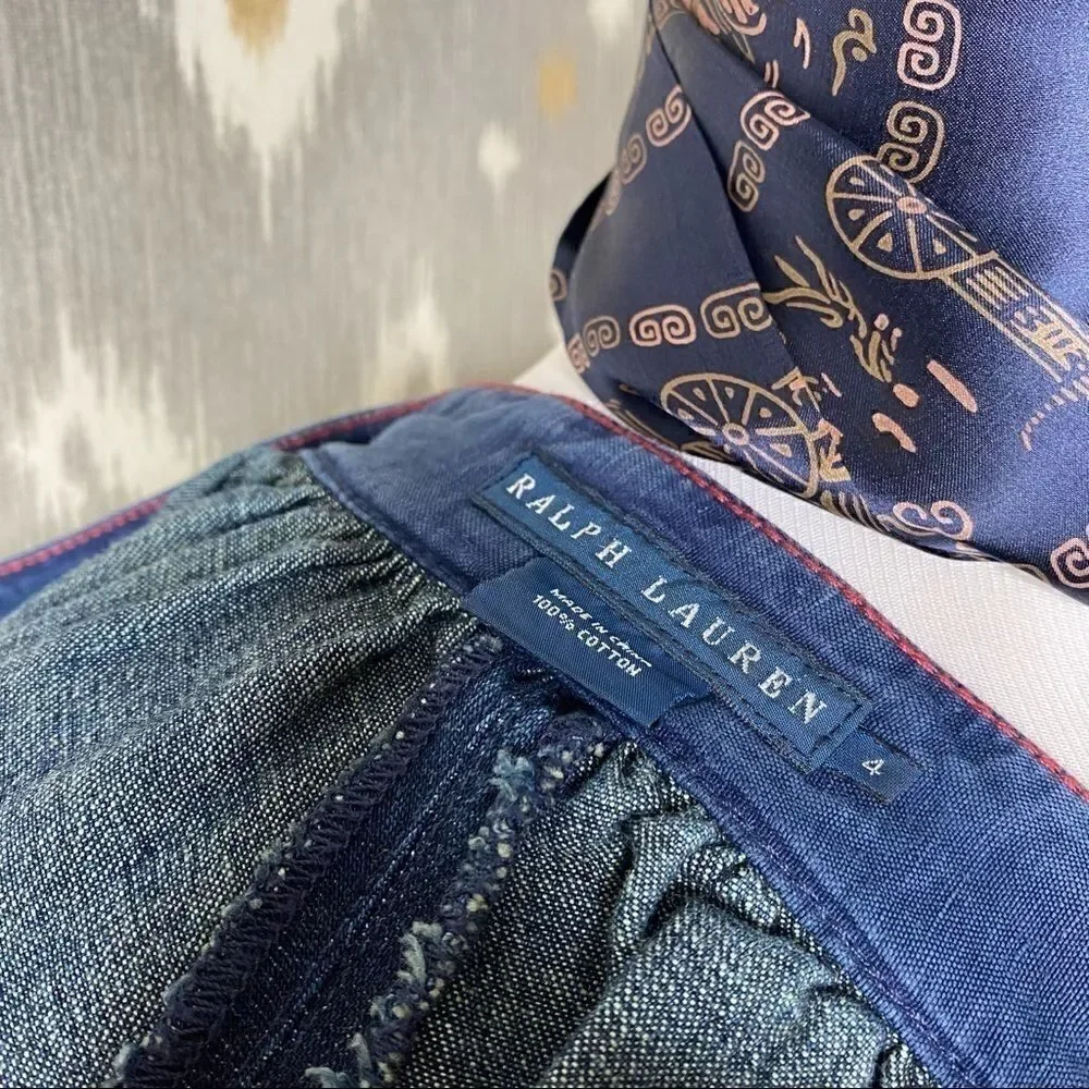 Ralph Lauren Nautical Dark Denim Circle Skirt - Picture 2 of 16